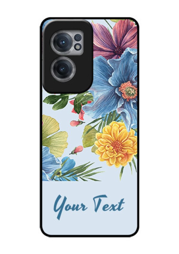 OnePlus Nord CE 2 5G Custom Glass Mobile Case - Stunning Watercolored Flowers Painting Design