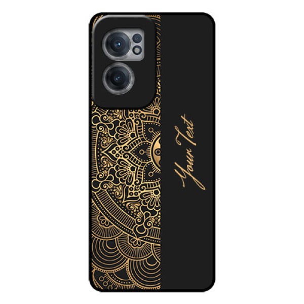 OnePlus Nord CE 2 5G Photo Printing on Glass Case - Mandala art with custom text Design