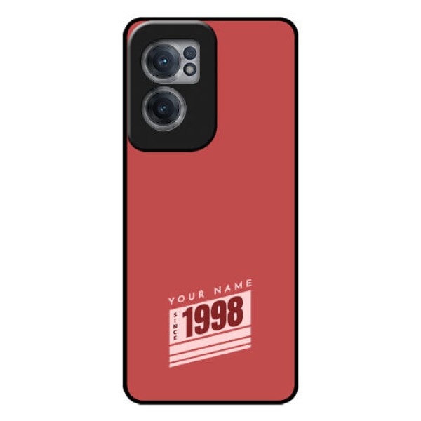 OnePlus Nord CE 2 5G Custom Glass Phone Case - Red custom year of birth Design OnePlus Nord CE 2 5G Custom Glass Phone Case - Red custom year of birth Design
