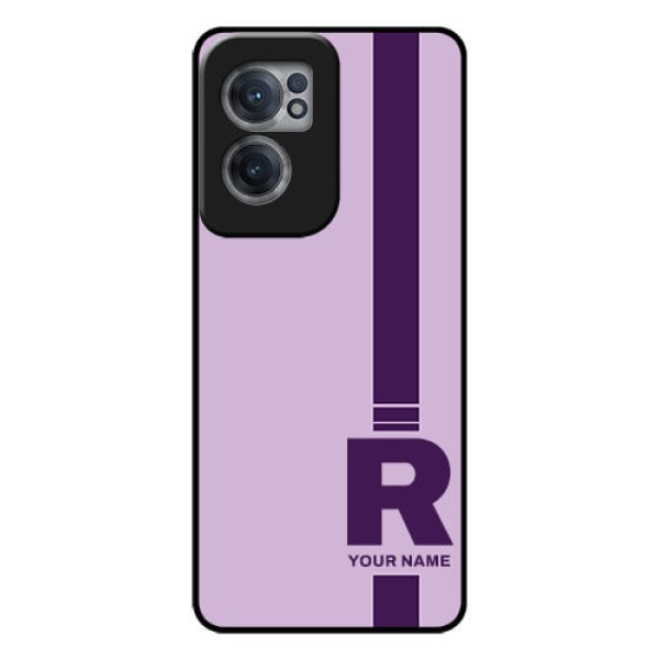 OnePlus Nord CE 2 5G Photo Printing on Glass Case - Simple dual tone stripe with name Design OnePlus Nord CE 2 5G Photo Printing on Glass Case - Simple dual tone stripe with name Design