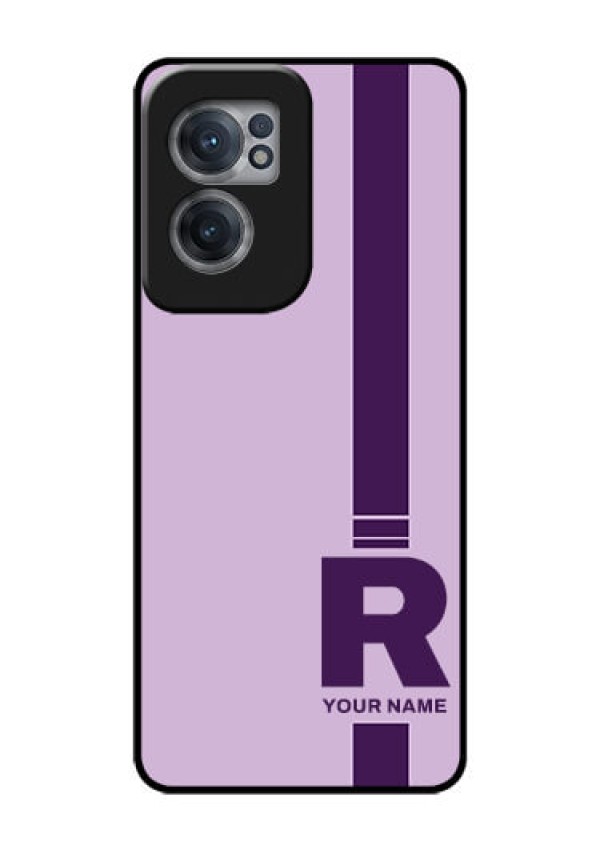 OnePlus Nord CE 2 5G Photo Printing on Glass Case - Simple dual tone stripe with name Design