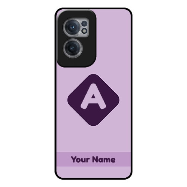 OnePlus Nord CE 2 5G Custom Glass Mobile Case - Custom Letter in curved badge Design
