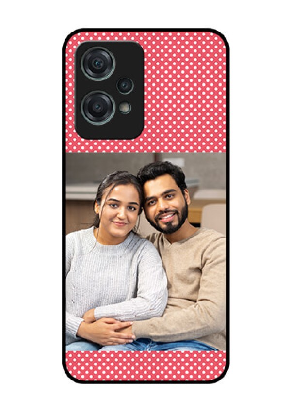 Nord CE 2 Lite 5G Custom Glass Phone Case - White Dotted Design