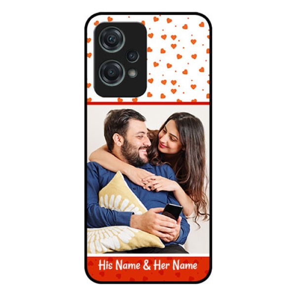 Nord CE 2 Lite 5G Custom Glass Phone Case - Orange Love Symbol Design Nord CE 2 Lite 5G Custom Glass Phone Case - Orange Love Symbol Design