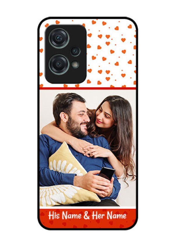 Nord CE 2 Lite 5G Custom Glass Phone Case - Orange Love Symbol Design