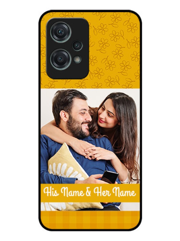 Custom Nord CE 2 Lite 5G Custom Glass Mobile Case - Yellow Floral Design