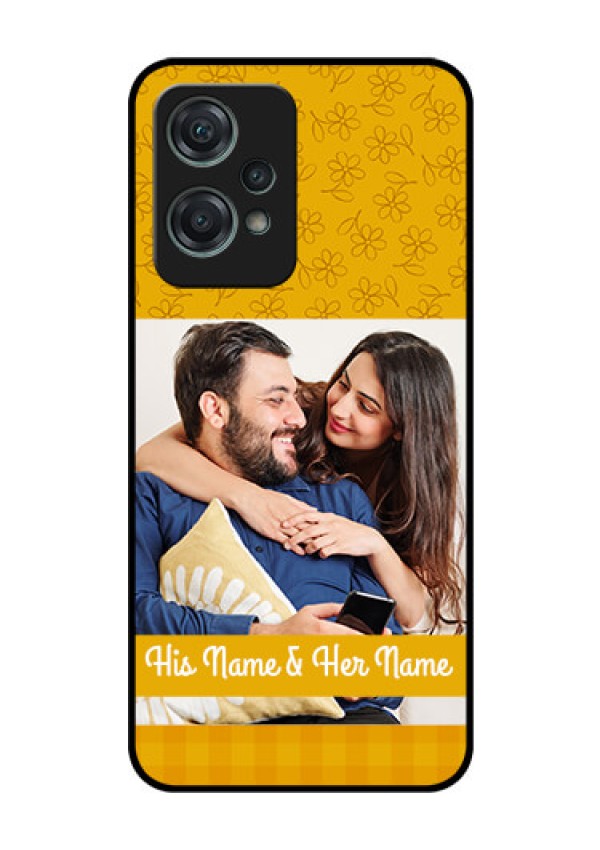 Nord CE 2 Lite 5G Custom Glass Mobile Case - Yellow Floral Design