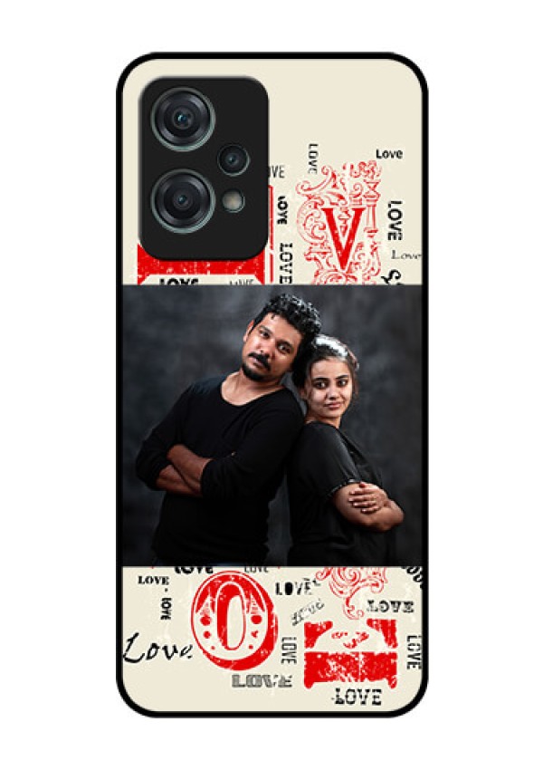 Nord CE 2 Lite 5G Photo Printing on Glass Case - Trendy Love Design Case