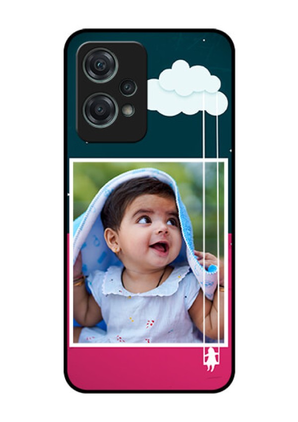 Nord CE 2 Lite 5G Custom Glass Phone Case - Cute Girl with Cloud Design