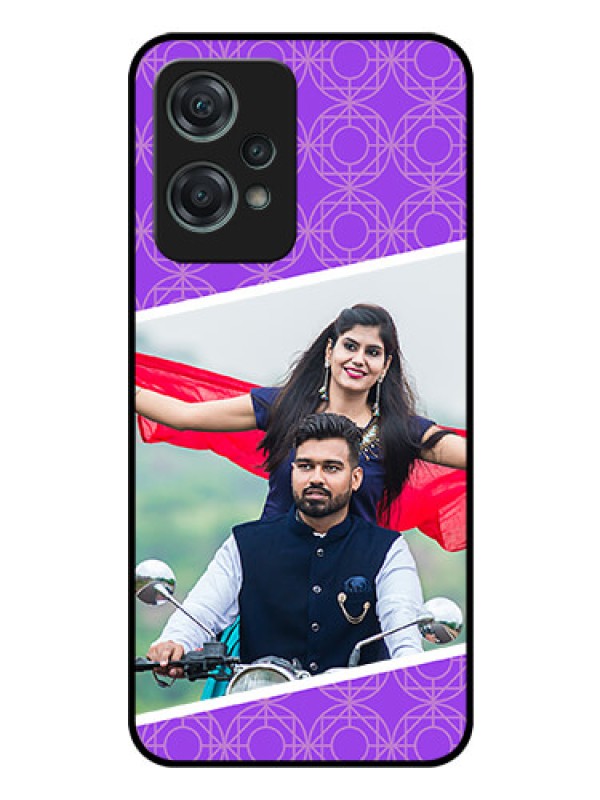 Custom Nord CE 2 Lite 5G Custom Glass Phone Case - Violet Pattern Design