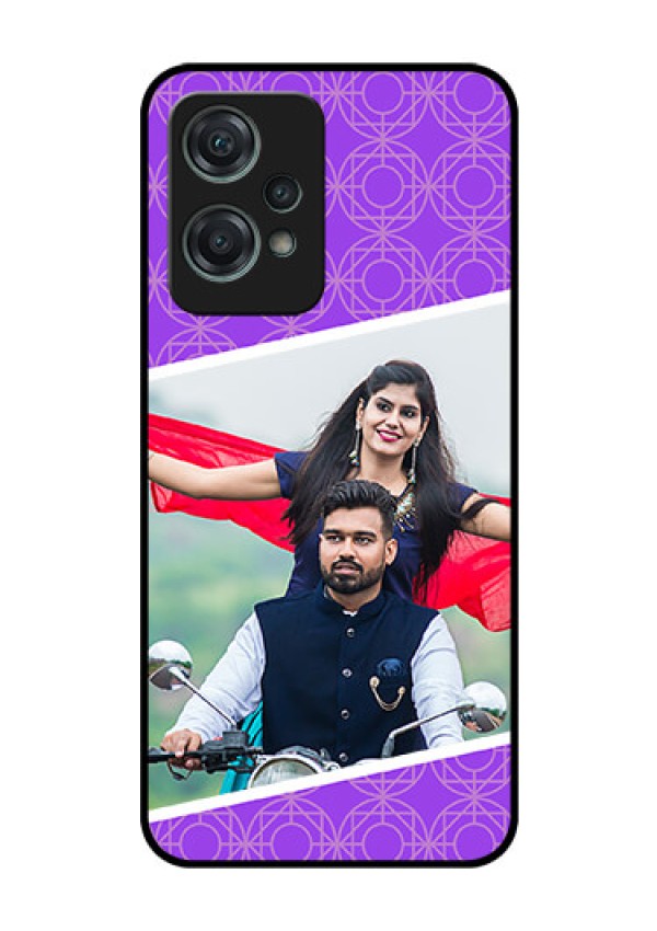 Nord CE 2 Lite 5G Custom Glass Phone Case - Violet Pattern Design