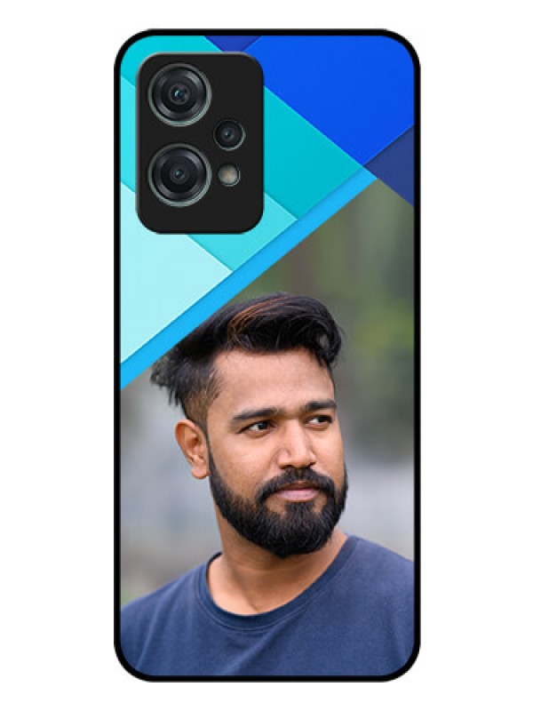 Custom Nord CE 2 Lite 5G Custom Glass Phone Case - Blue Pattern Design