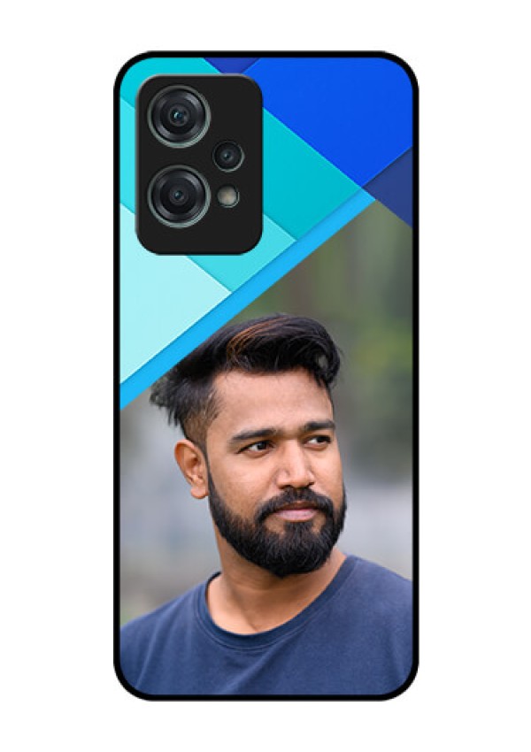 Nord CE 2 Lite 5G Custom Glass Phone Case - Blue Pattern Design
