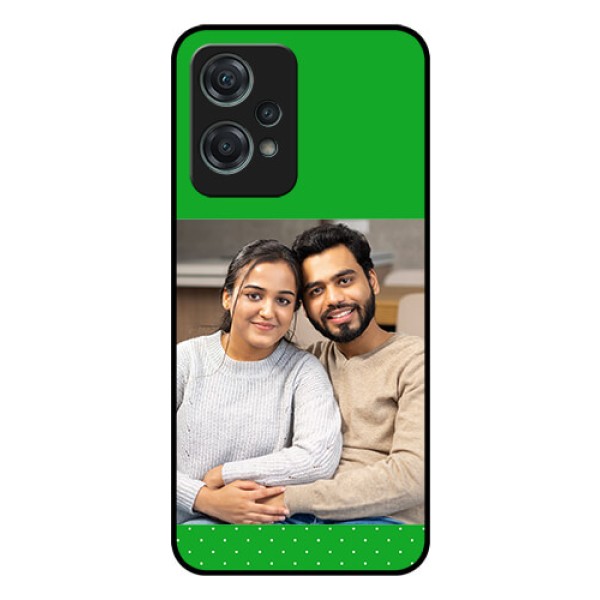 Nord CE 2 Lite 5G Personalized Glass Phone Case - Green Pattern Design