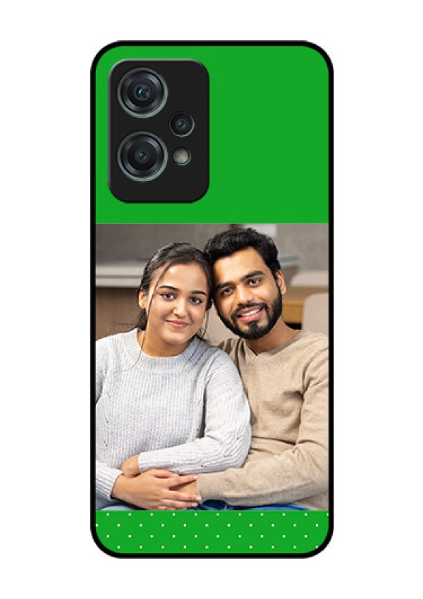 Nord CE 2 Lite 5G Personalized Glass Phone Case - Green Pattern Design