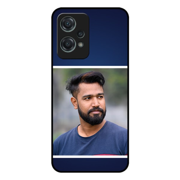 Nord CE 2 Lite 5G Personalized Glass Phone Case - Simple Royal Blue Design Nord CE 2 Lite 5G Personalized Glass Phone Case - Simple Royal Blue Design