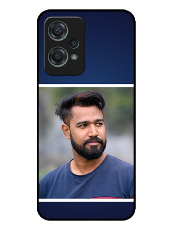 Custom Nord CE 2 Lite 5G Personalized Glass Phone Case - Simple Royal Blue Design