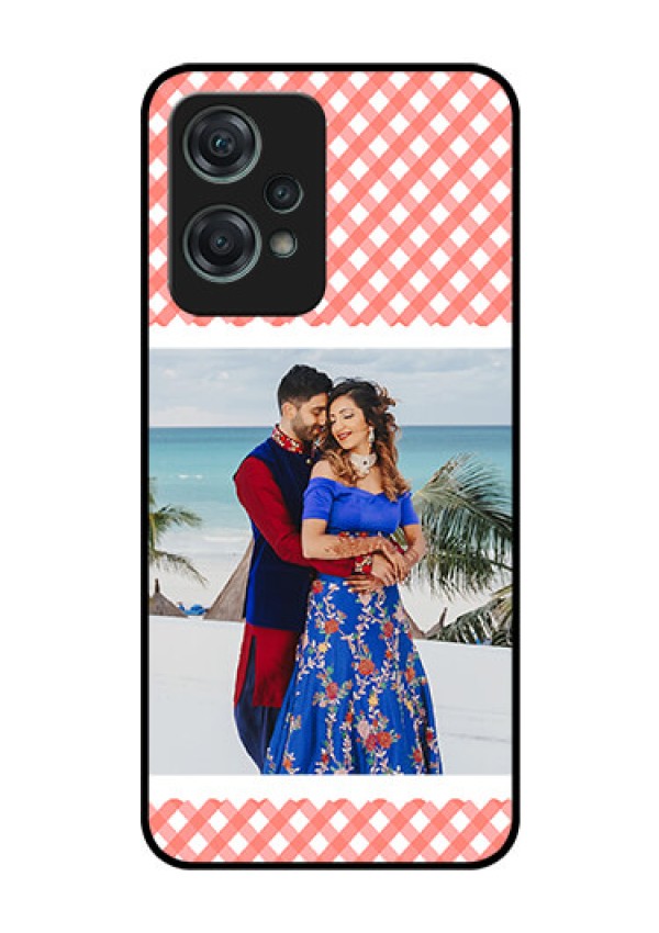 Nord CE 2 Lite 5G Personalized Glass Phone Case - Pink Pattern Design