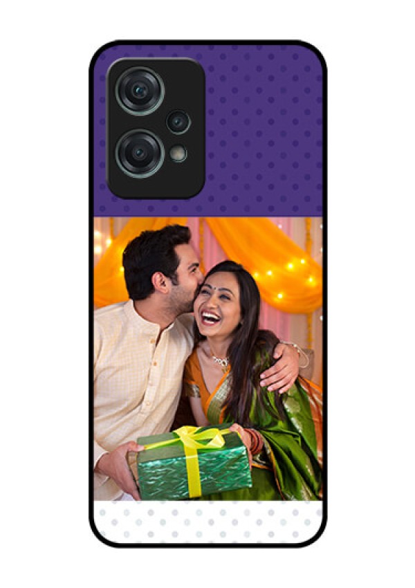 Nord CE 2 Lite 5G Personalized Glass Phone Case - Violet Pattern Design