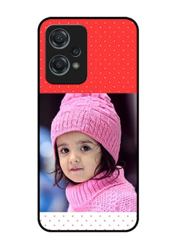 Nord CE 2 Lite 5G Photo Printing on Glass Case - Red Pattern Design