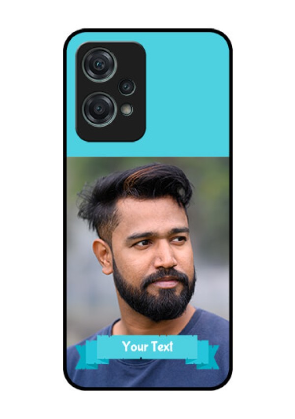 Nord CE 2 Lite 5G Personalized Glass Phone Case - Simple Blue Color Design