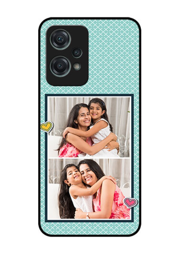 Nord CE 2 Lite 5G Custom Glass Phone Case - 2 Image Holder with Pattern Design
