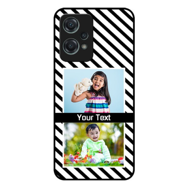 Nord CE 2 Lite 5G Photo Printing on Glass Case - Black And White Stripes Design Nord CE 2 Lite 5G Photo Printing on Glass Case - Black And White Stripes Design