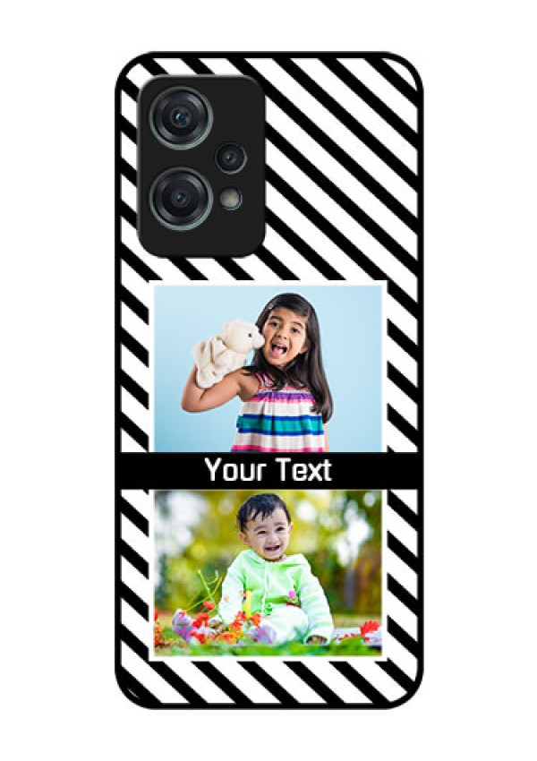 Nord CE 2 Lite 5G Photo Printing on Glass Case - Black And White Stripes Design