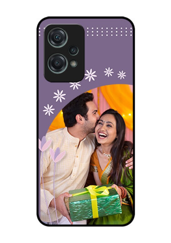 Nord CE 2 Lite 5G Custom Glass Mobile Case - Lavender flowers design
