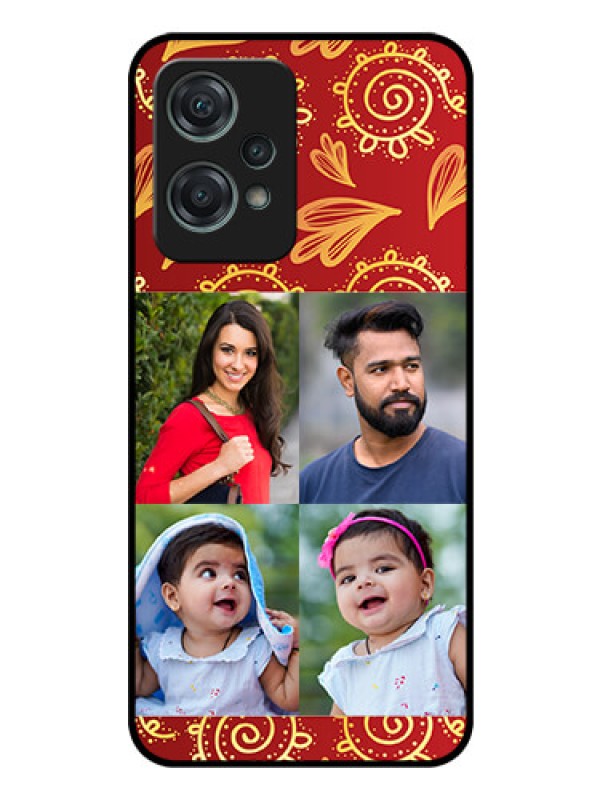 Custom Nord CE 2 Lite 5G Photo Printing on Glass Case - 4 Image Traditional Design