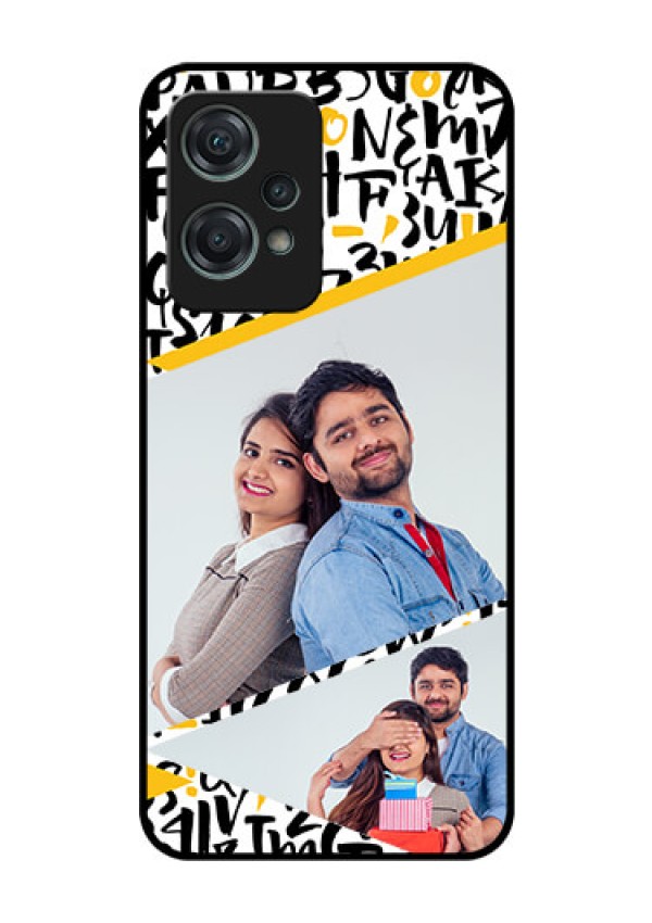 Nord CE 2 Lite 5G Custom Glass Mobile Case - Letters Pattern Design