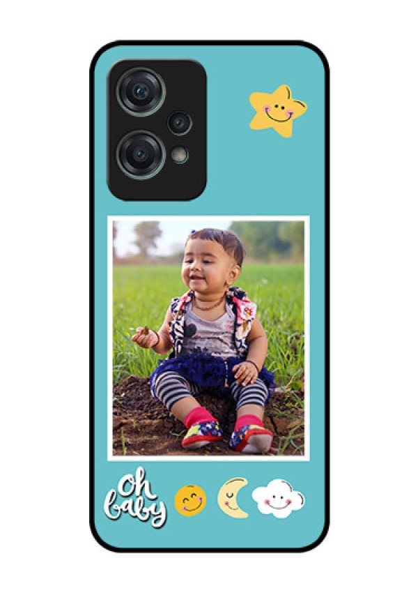 Nord CE 2 Lite 5G Personalized Glass Phone Case - Smiley Kids Stars Design