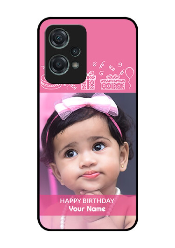 Nord CE 2 Lite 5G Photo Printing on Glass Case - with Birthday Line Art Design
