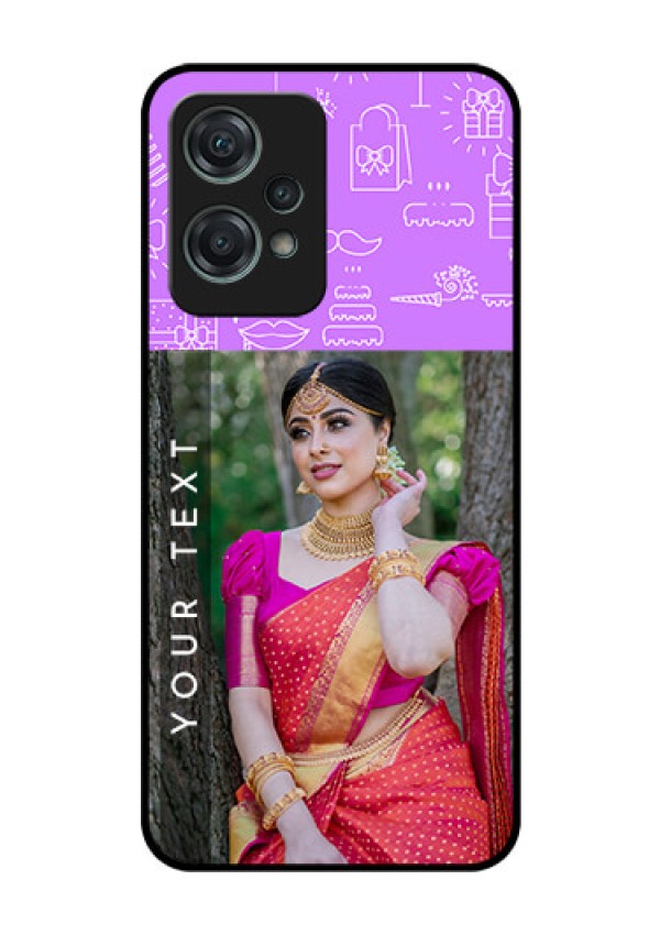 Nord CE 2 Lite 5G Custom Glass Mobile Case - Birthday Icons Design