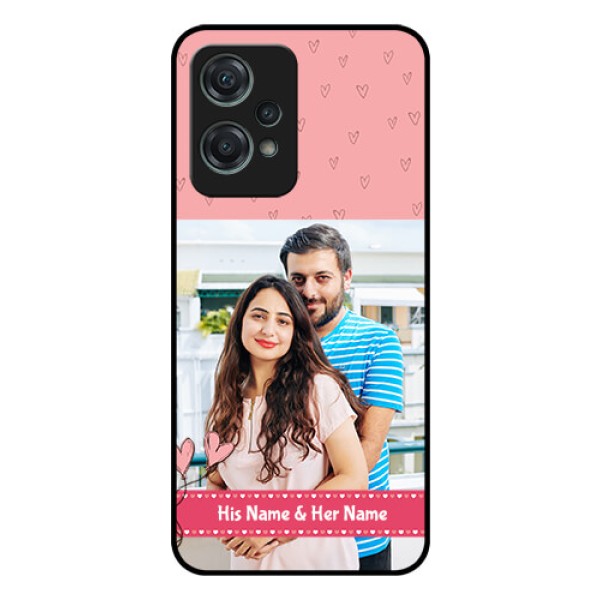 Nord CE 2 Lite 5G Personalized Glass Phone Case - Love Design Peach Color Nord CE 2 Lite 5G Personalized Glass Phone Case - Love Design Peach Color