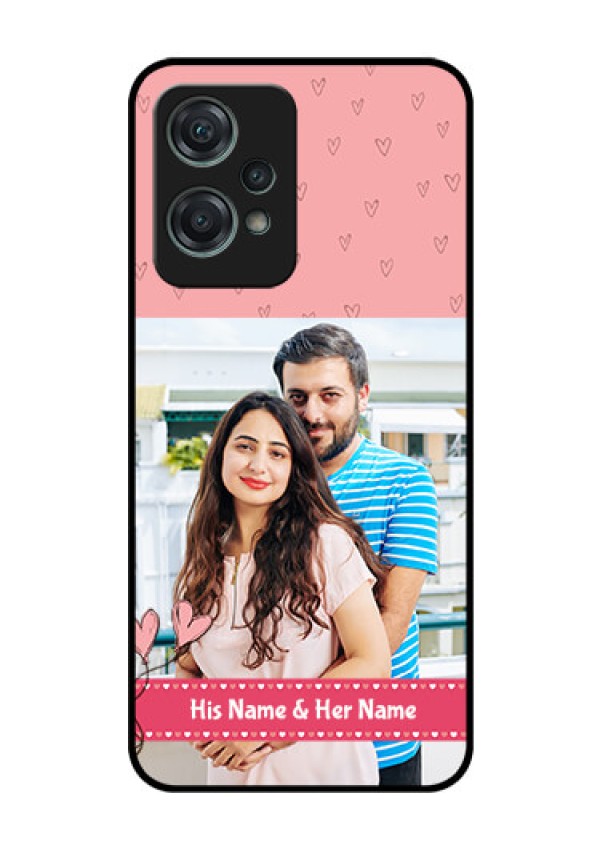 Nord CE 2 Lite 5G Personalized Glass Phone Case - Love Design Peach Color