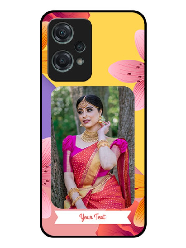 Custom Nord CE 2 Lite 5G Custom Glass Mobile Case - 3 Image With Vintage Floral Design