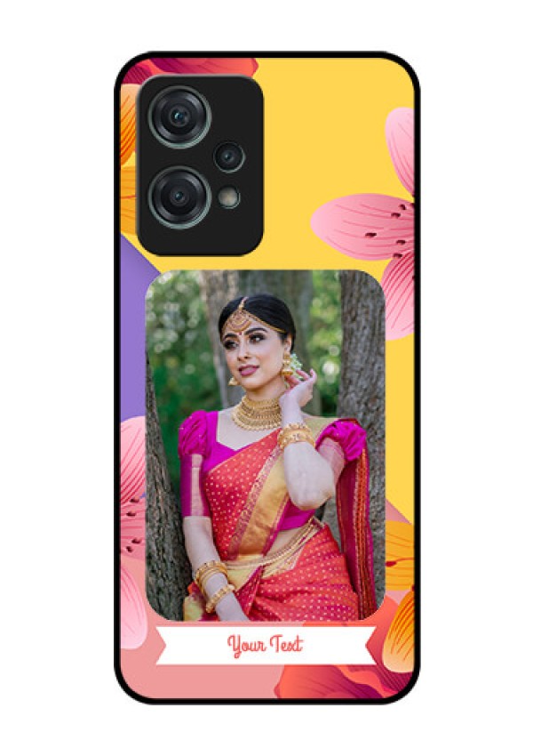 Nord CE 2 Lite 5G Custom Glass Mobile Case - 3 Image With Vintage Floral Design