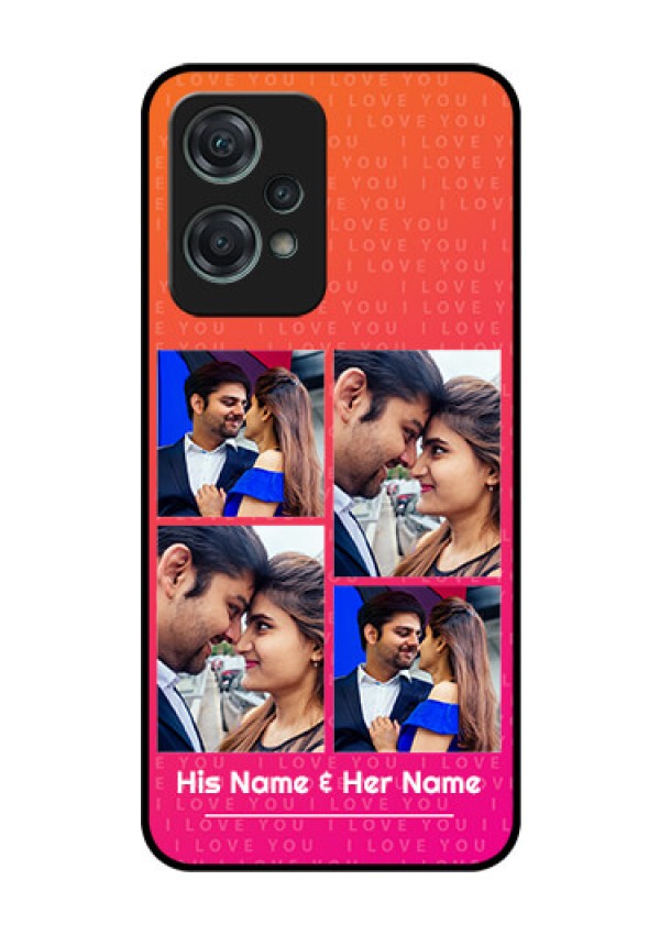 Nord CE 2 Lite 5G Custom Glass Phone Case - I Love You Pink Design