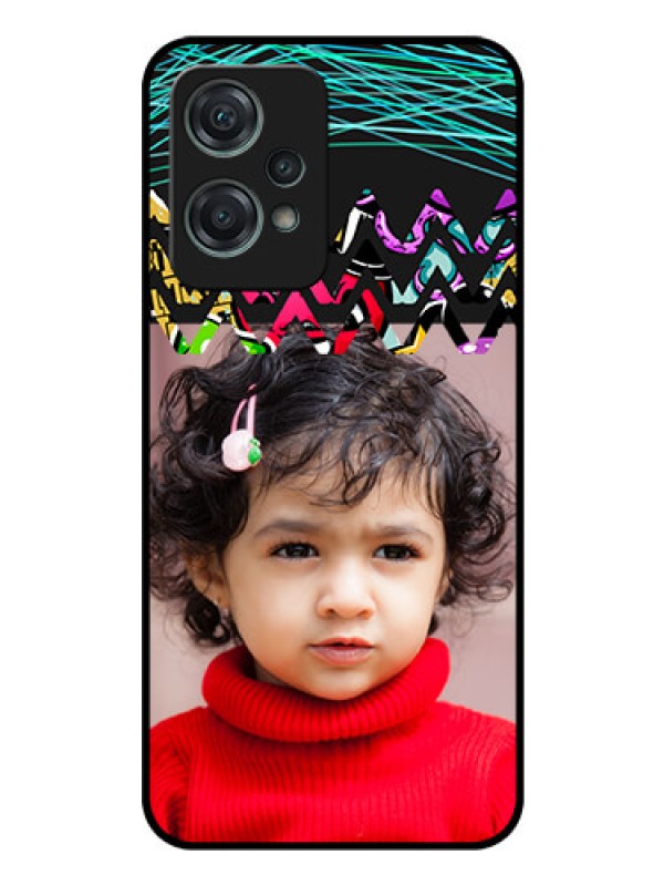 Custom Nord CE 2 Lite 5G Personalized Glass Phone Case - Neon Abstract Design