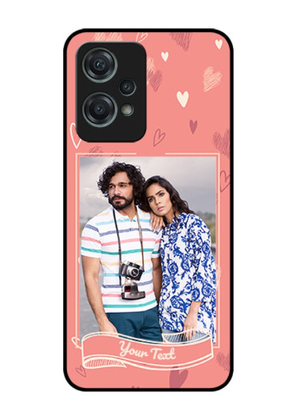 Nord CE 2 Lite 5G Custom Glass Phone Case - Love doodle art Design