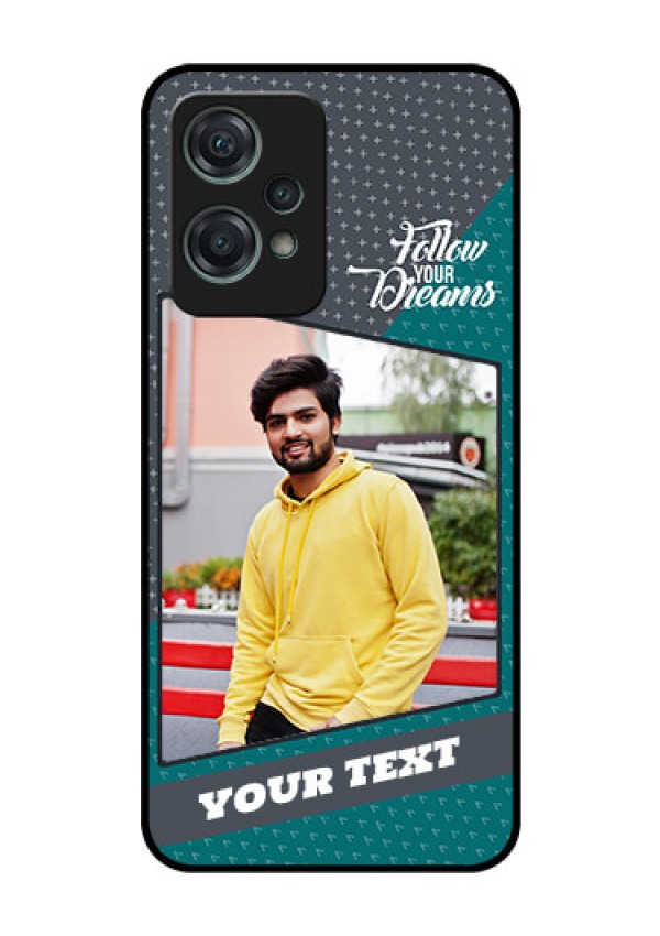 Nord CE 2 Lite 5G Personalized Glass Phone Case - Background Pattern Design with Quote