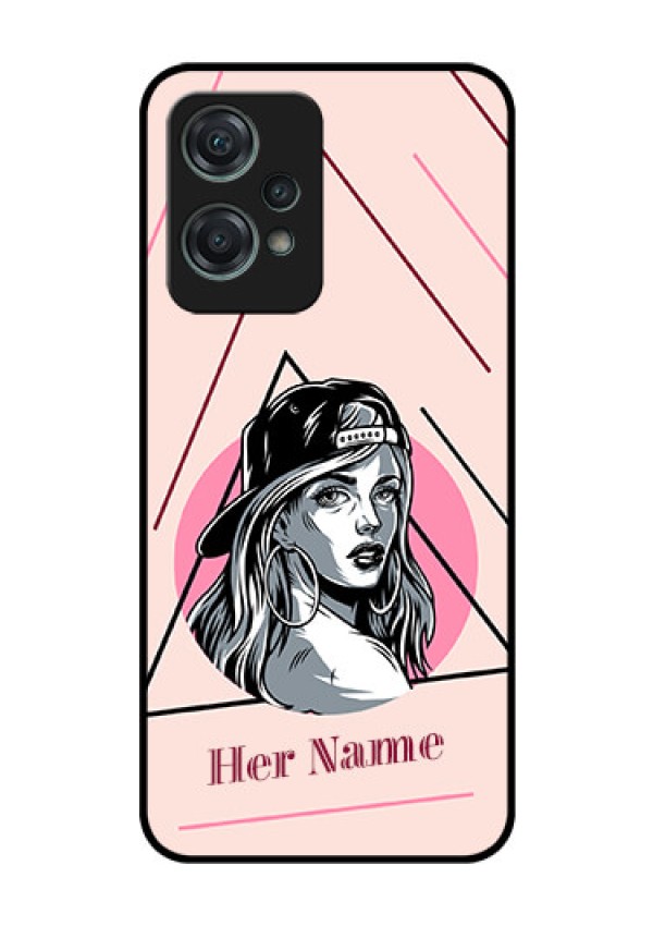 OnePlus Nord CE 2 Lite 5G Personalized Glass Phone Case - Rockstar Girl Design