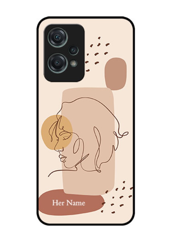 OnePlus Nord CE 2 Lite 5G Photo Printing on Glass Case - Calm Woman line art Design
