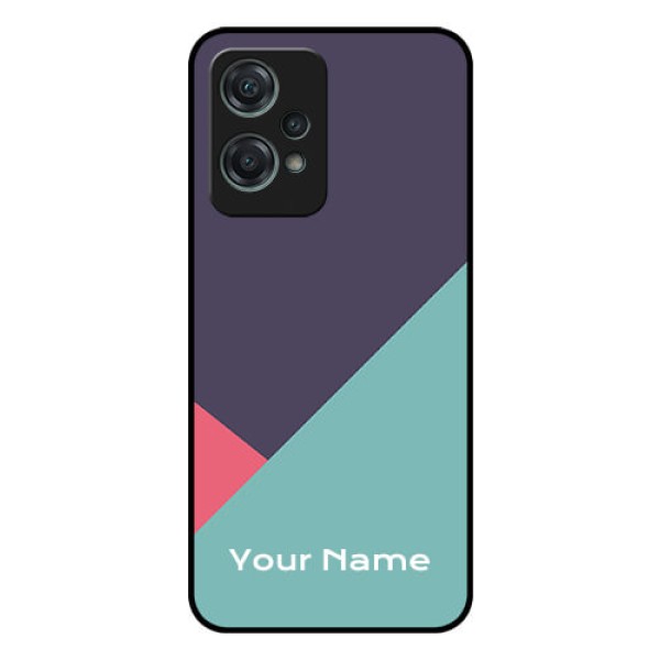 OnePlus Nord CE 2 Lite 5G Custom Glass Mobile Case - Tri Color abstract Design OnePlus Nord CE 2 Lite 5G Custom Glass Mobile Case - Tri Color abstract Design