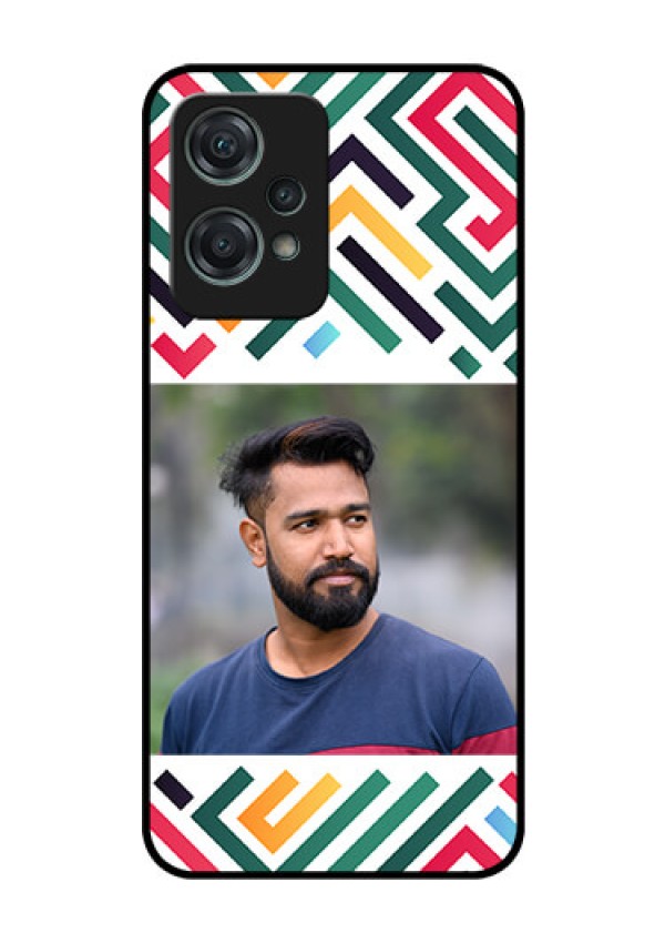 OnePlus Nord CE 2 Lite 5G Personalized Glass Phone Case - Colorful Maze Pattern Design