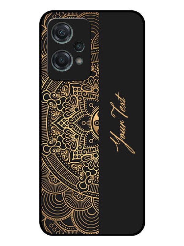 Custom OnePlus Nord CE 2 Lite 5G Photo Printing on Glass Case - Mandala art with custom text Design