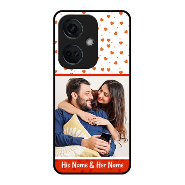 OnePlus Nord CE 3 5G Custom Glass Phone Case - Orange Love Symbol Design OnePlus Nord CE 3 5G Custom Glass Phone Case - Orange Love Symbol Design