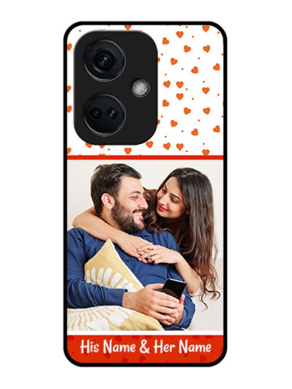 Custom OnePlus Nord CE 3 5G Custom Glass Phone Case - Orange Love Symbol Design