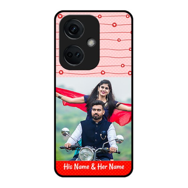 OnePlus Nord CE 3 5G Personalized Glass Phone Case - Red Pattern Case Design